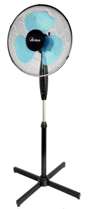 Ardes AR5EA40P Ventilatore A Piantana Da Terra Potenza 50 W 3 Velocita' Nero Con Pala Colorata In Semitrasparenza Turchese