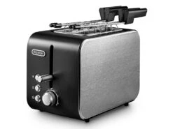DeLonghi CTX 2203.BK Tostapane 2 Fette Nero Argento 550 W