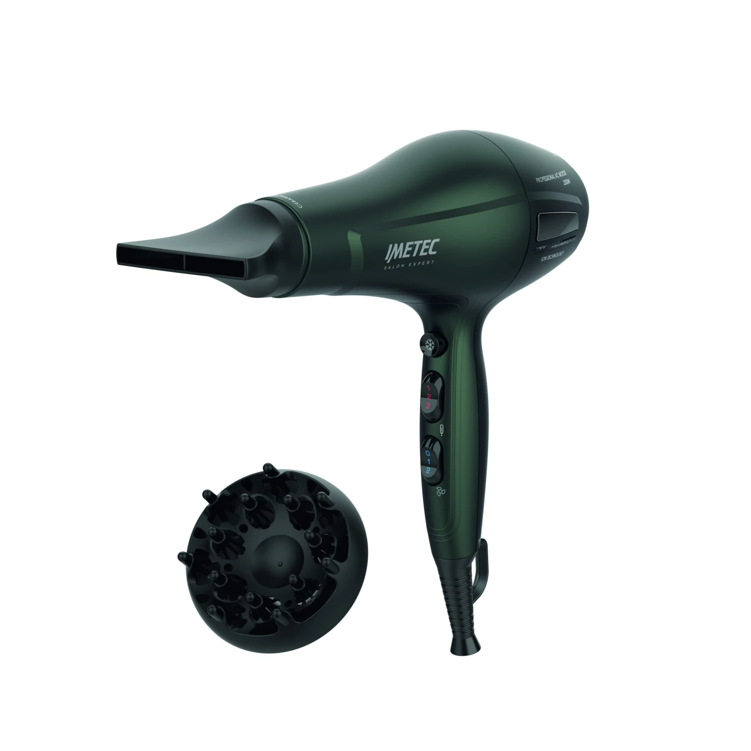 Asciugacapelli Imetec Salon Expert P3 3600 In Ceramica Con Ionizzatore 2200 W Verde