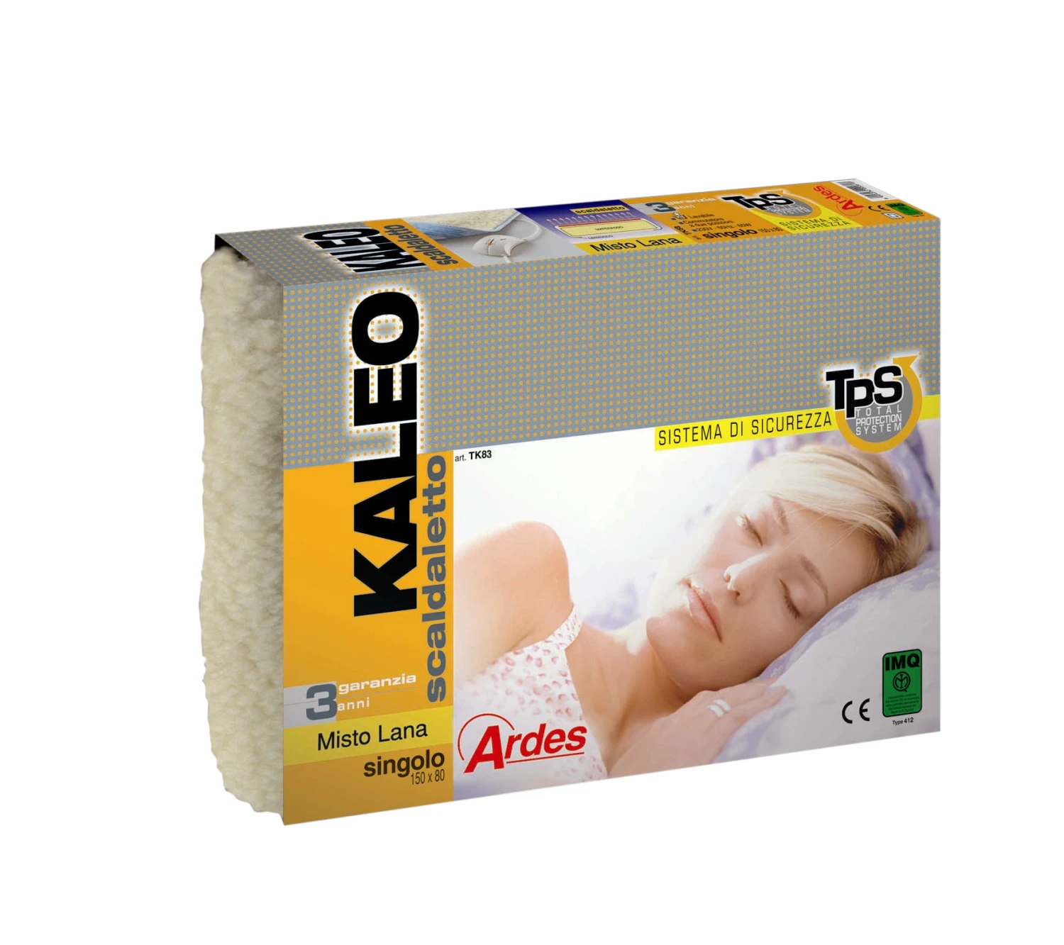 Scaldaletto Ardes ARTK83 Termocoperta Elettrica Singolo Misto Lana 60 W Beige - immagine 2