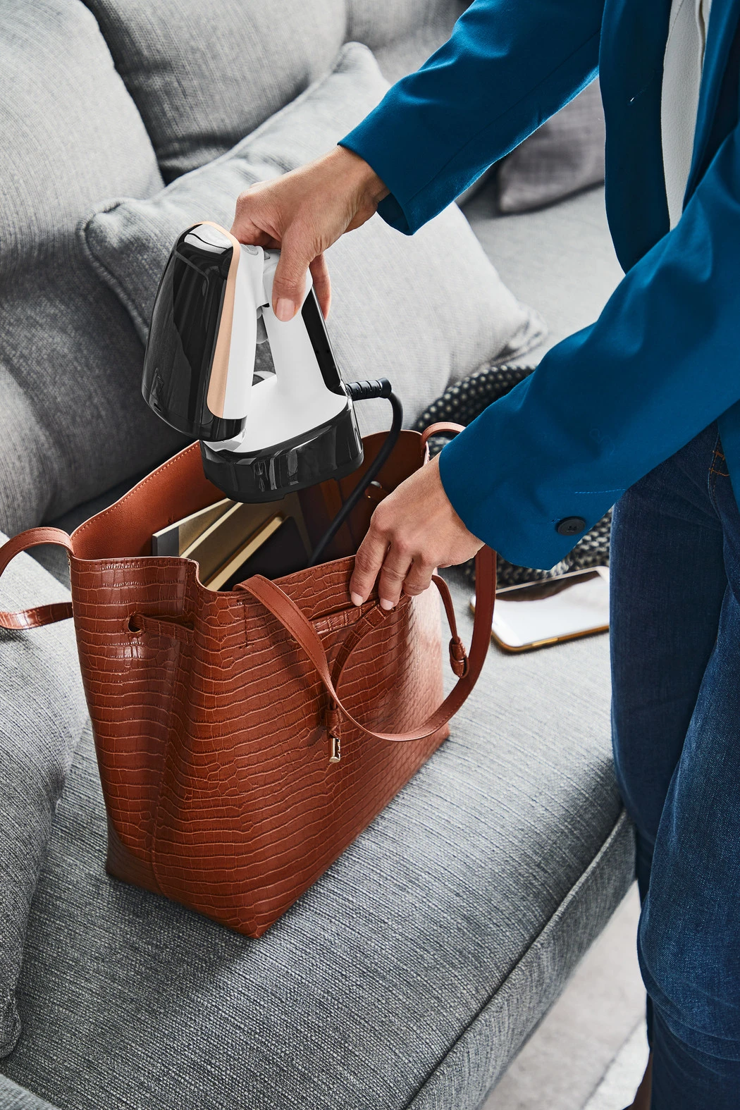 Stiratore Verticale Rowenta DR3030 Access Steam Pocket 1300 W Acciaio Inossidabile Nero Bianco - immagine 18