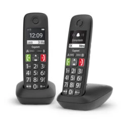 Telefono Analogico Gigaset E290 Duo DECT Identificatore Di Chiamata Nero