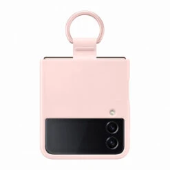 Cover In Silicone Samsung EF-PF721TPEGWW Con Anello Per Galaxy Z Flip4 SM-F721B Rosa