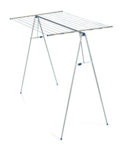 Leifheit 72706 Stendino E Filo Asciugabiancheria Stendibiancheria Da Pavimento Acciaio Inossidabile, Bianco