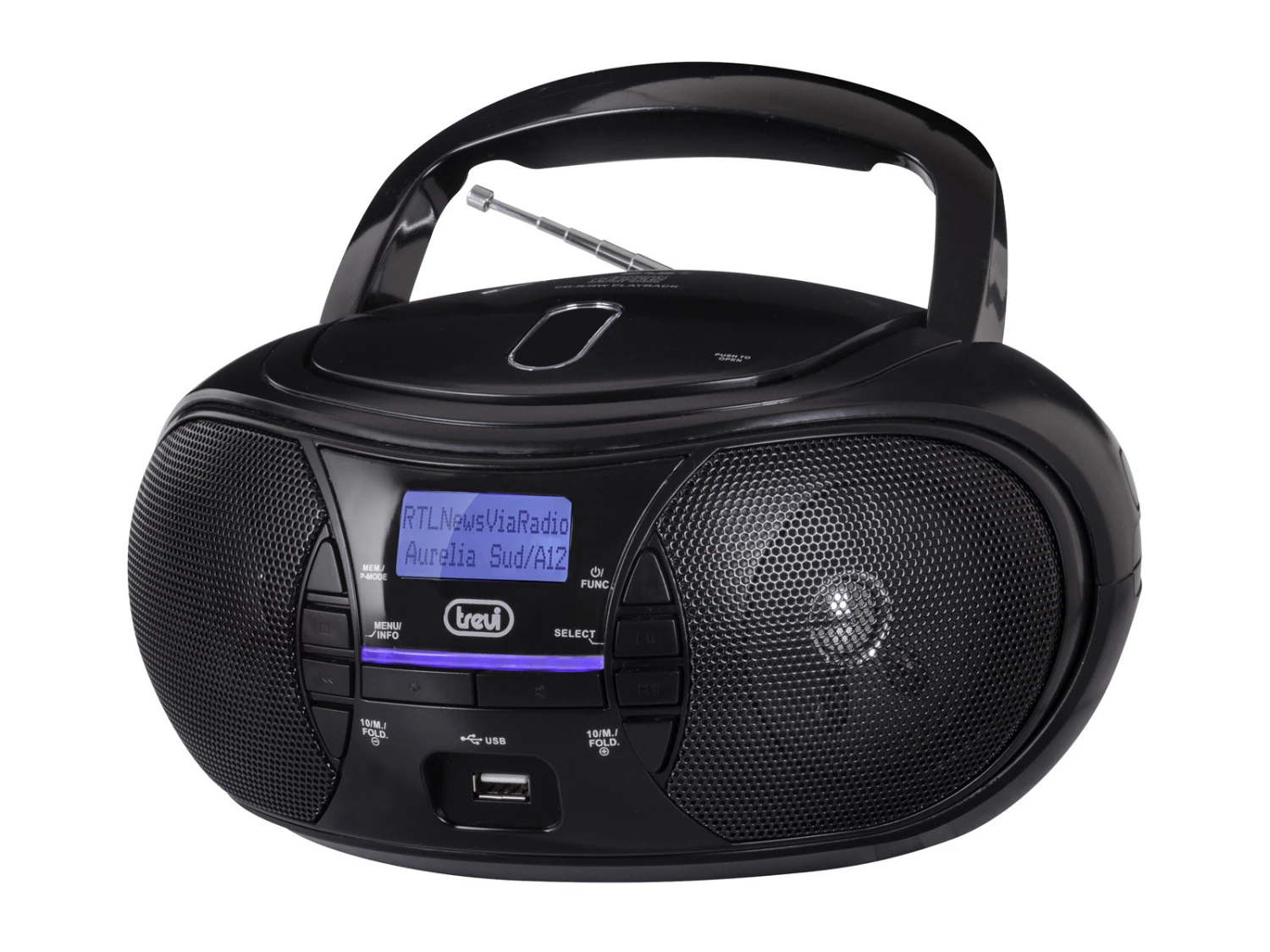 Trevi CMP 581 DAB Stereo Portatile Boombox CD DAB DAB+ USB AUX-IN Nero - immagine 2