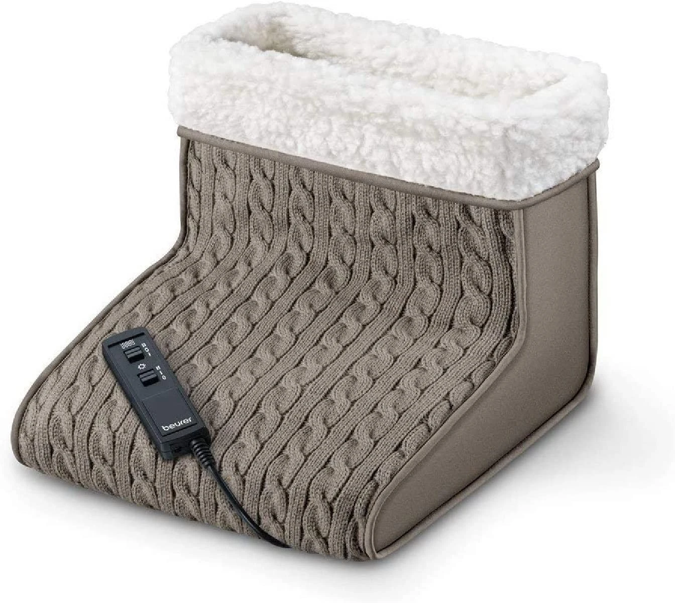 Beurer FWM 45 Scaldapiedi In Peluche Con Funzione Massaggio Marrone