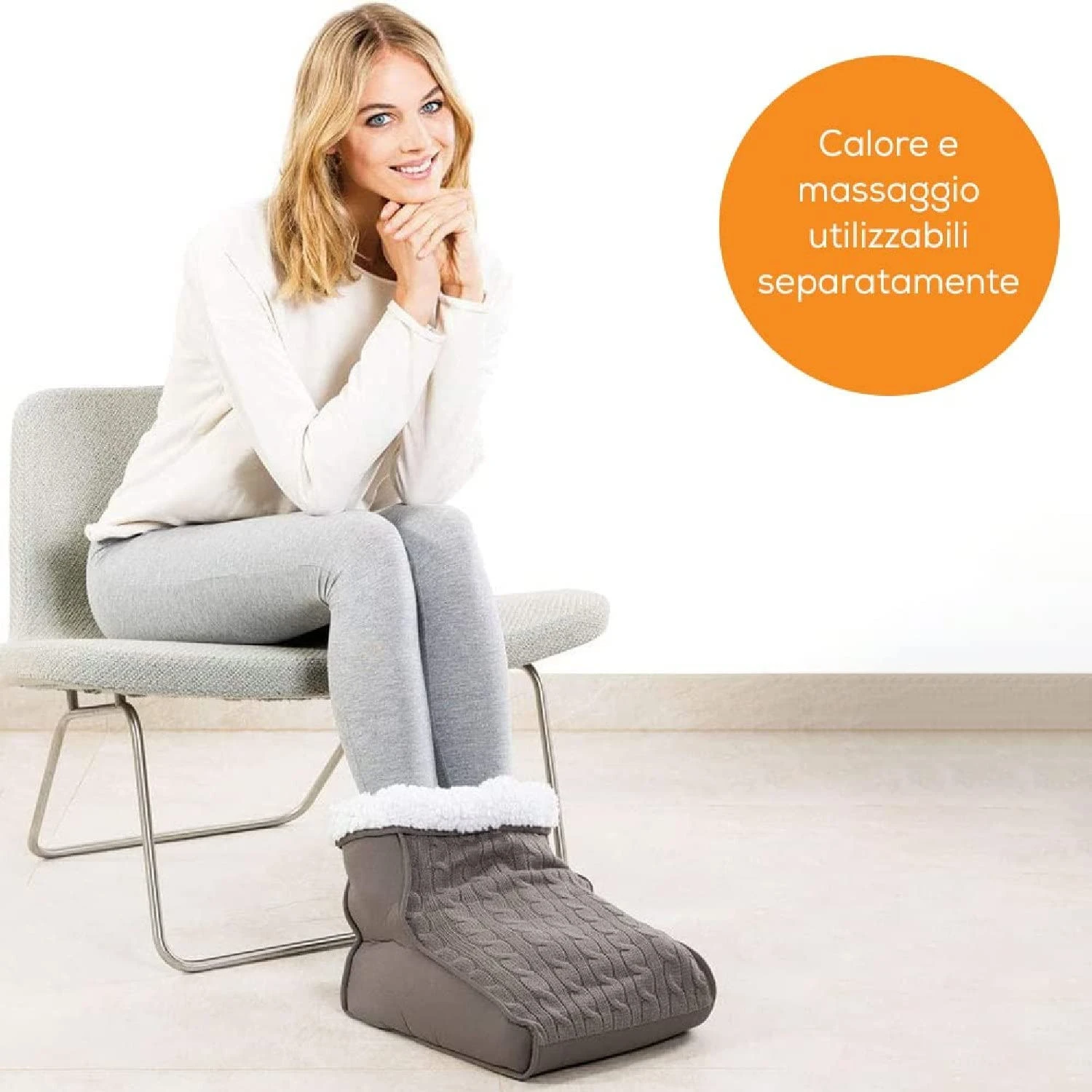 Beurer FWM 45 Scaldapiedi In Peluche Con Funzione Massaggio Marrone - immagine 4