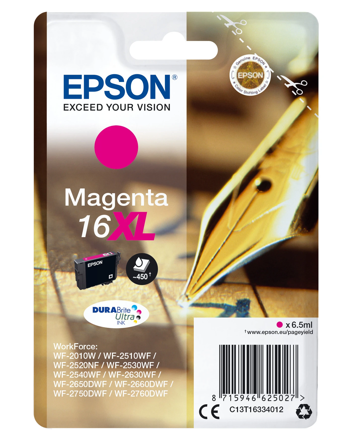 Epson Pen And Crossword Cartuccia Penna E Cruciverba Magenta Inchiostri DURABrite Ultra 16XL