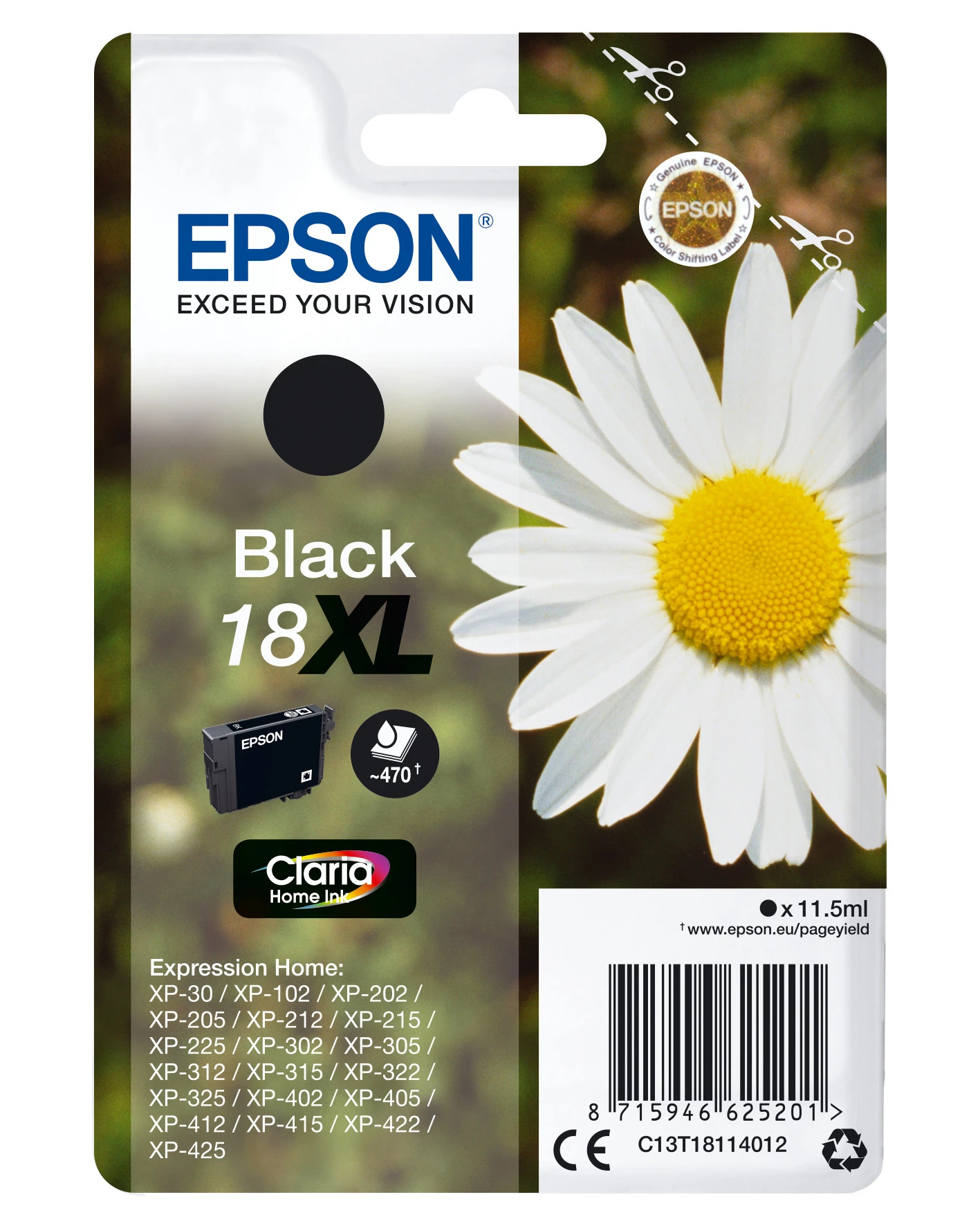 Epson Daisy Cartuccia Margherita Nero Inchiostri Claria Home 18XL
