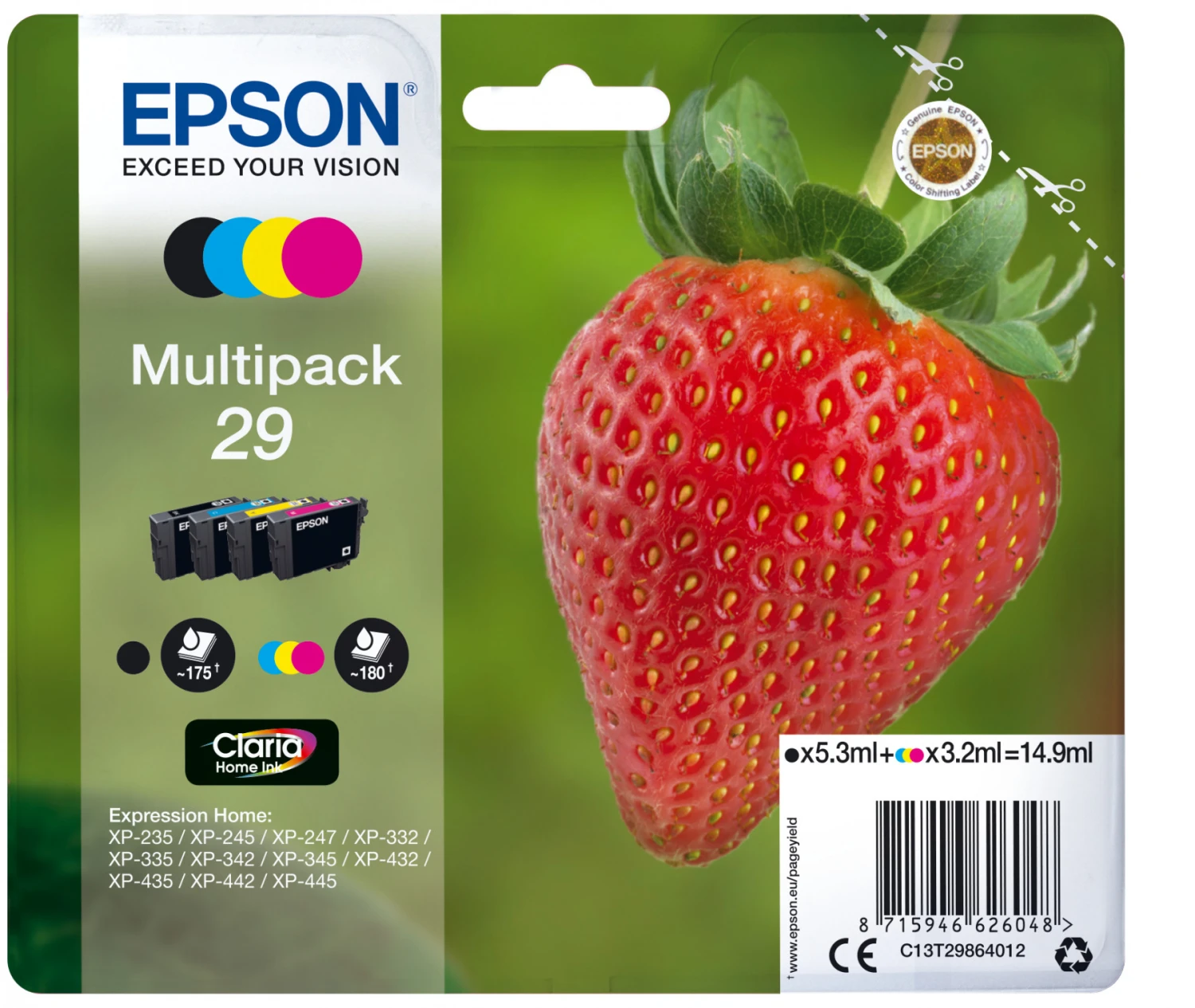 Epson Strawberry Multipack Fragole 4 Colori Inchiostri Claria Home 29 - immagine 2