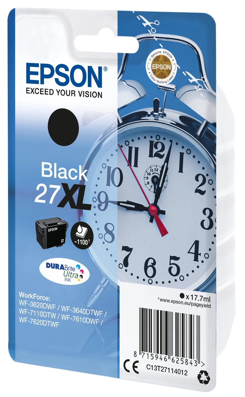 Epson Alarm Clock Cartuccia Sveglia Nero Inchiostri DURABrite Ultra 27XL - immagine 3