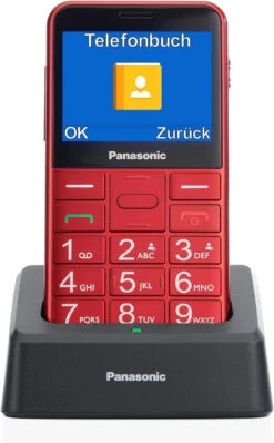 Panasonic KX-TU155EXRN Telefono Cellulare Facilitato 102 G Ampio Display Rosso