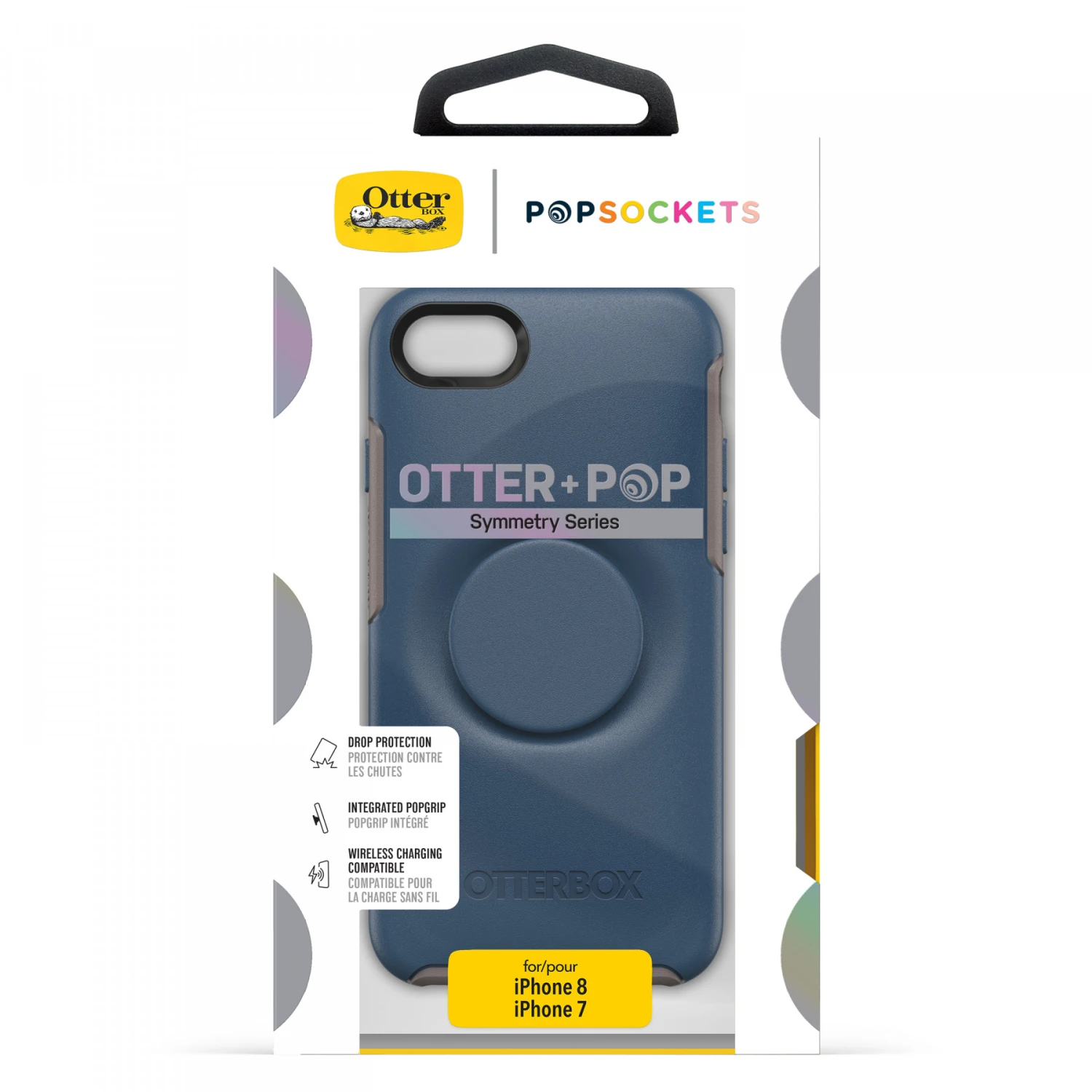 OtterBox Custodia Symmetry Con Popsockets Per Apple Iphone SE 2022 2020 A2783 A2275 Iphone 8 A1863 Iphone 7 A1660 Blu - immagine 3