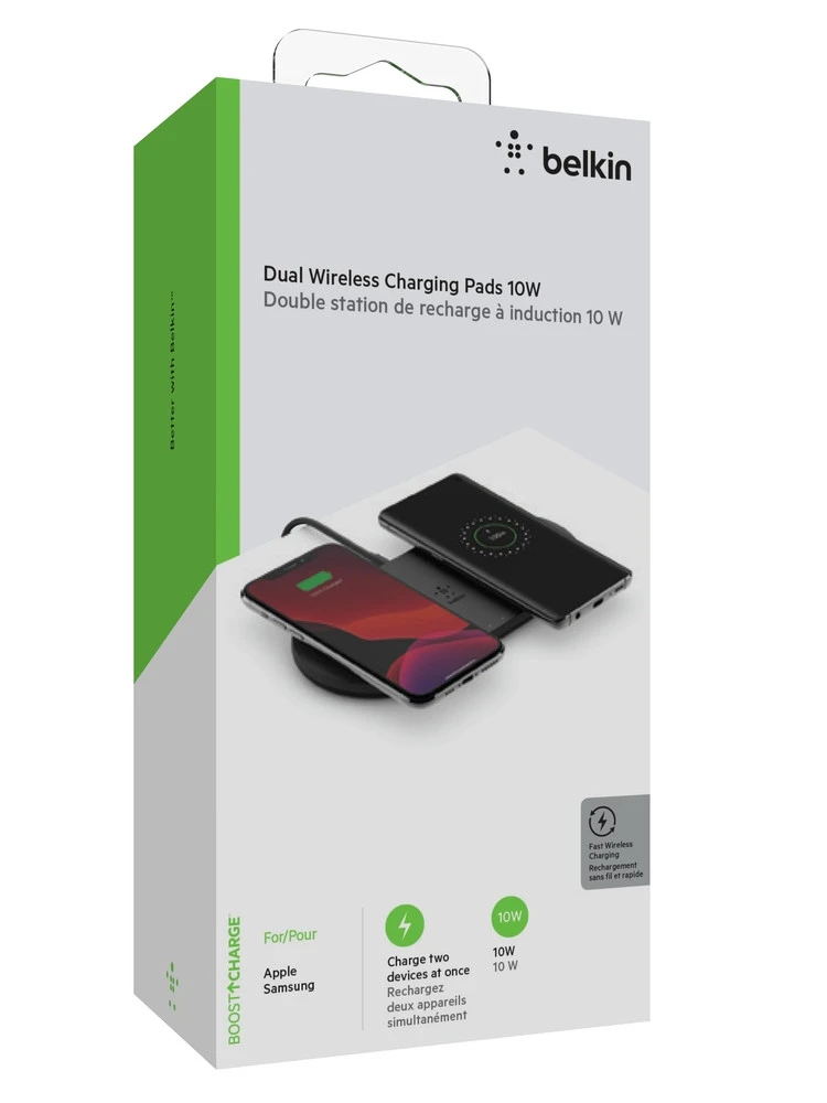 Belkin Tappetino Di Ricarica Wireless Doppio 2 X 10W - Nero - immagine 5