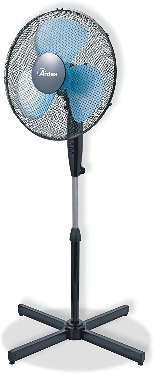 Ardes AR5EA40P Ventilatore A Piantana Da Terra Potenza 50 W 3 Velocita' Nero Con Pala Colorata In Semitrasparenza Turchese - immagine 2
