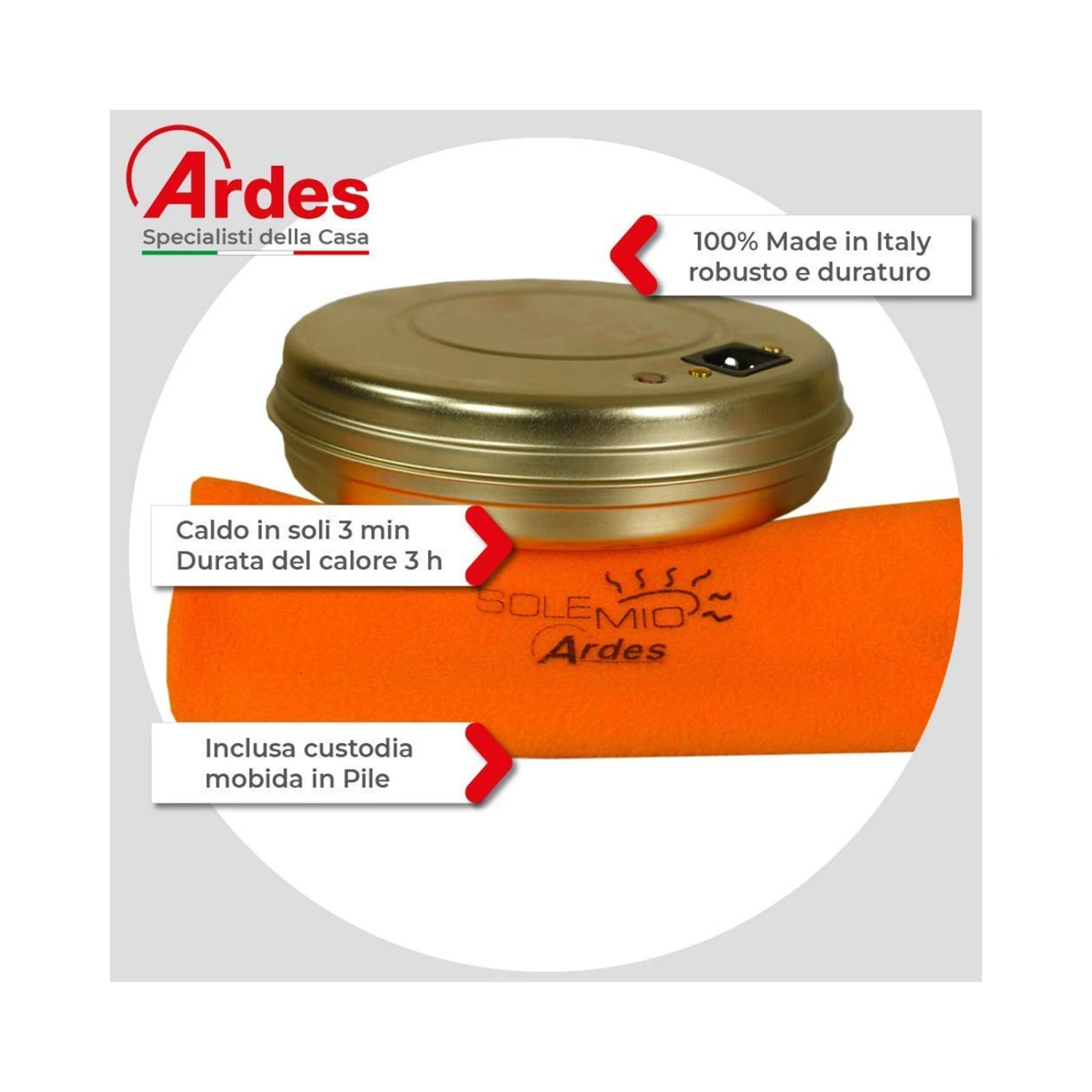 Ardes Sole Mio Scaldino Ad Accumulo Di Calore AR071 Elettrico Con Lampada Spia - immagine 5