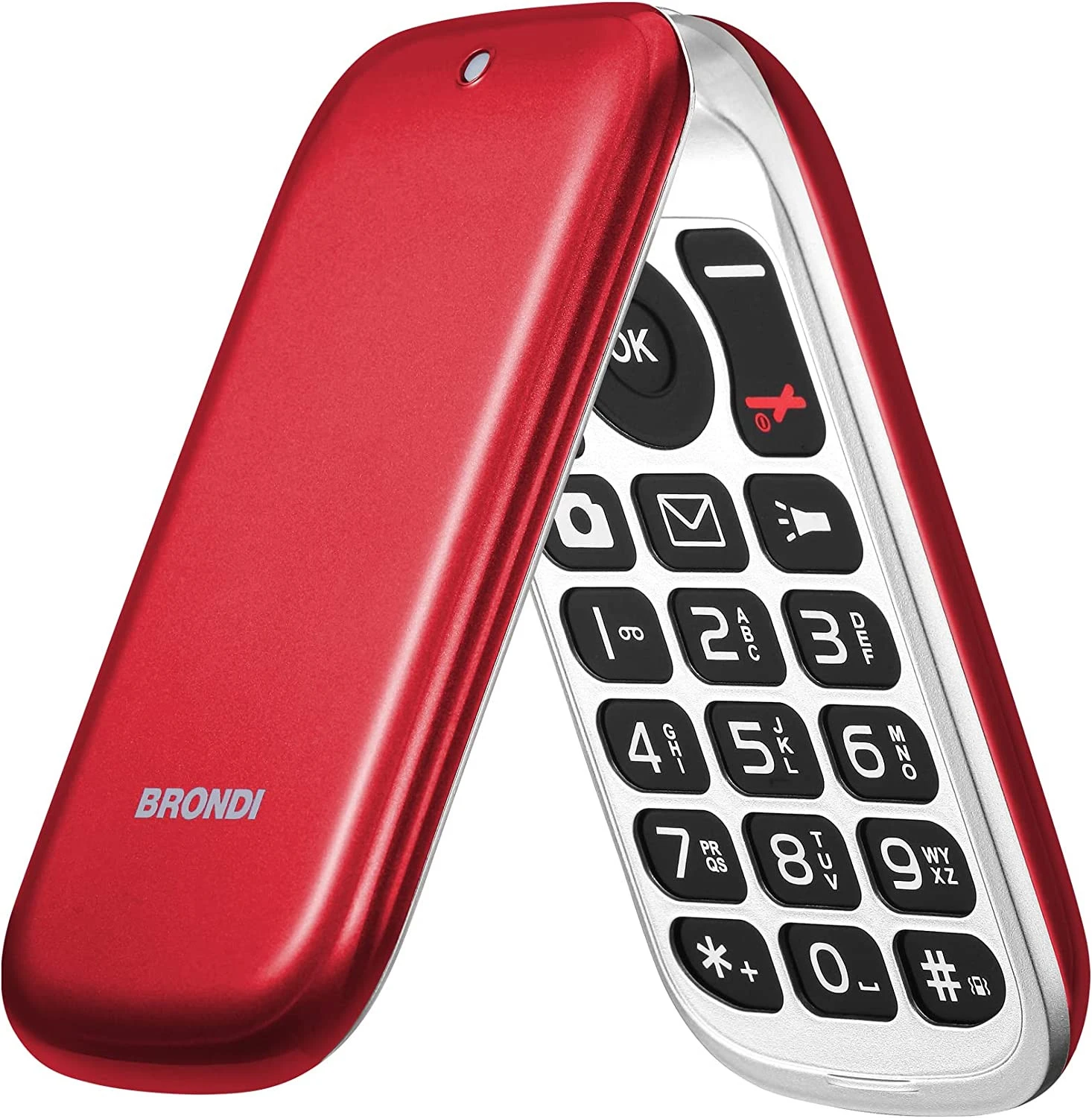 Brondi Stone+ Telefono Cellulare Basico A Conchiglia Dual Sim Rosso - immagine 4