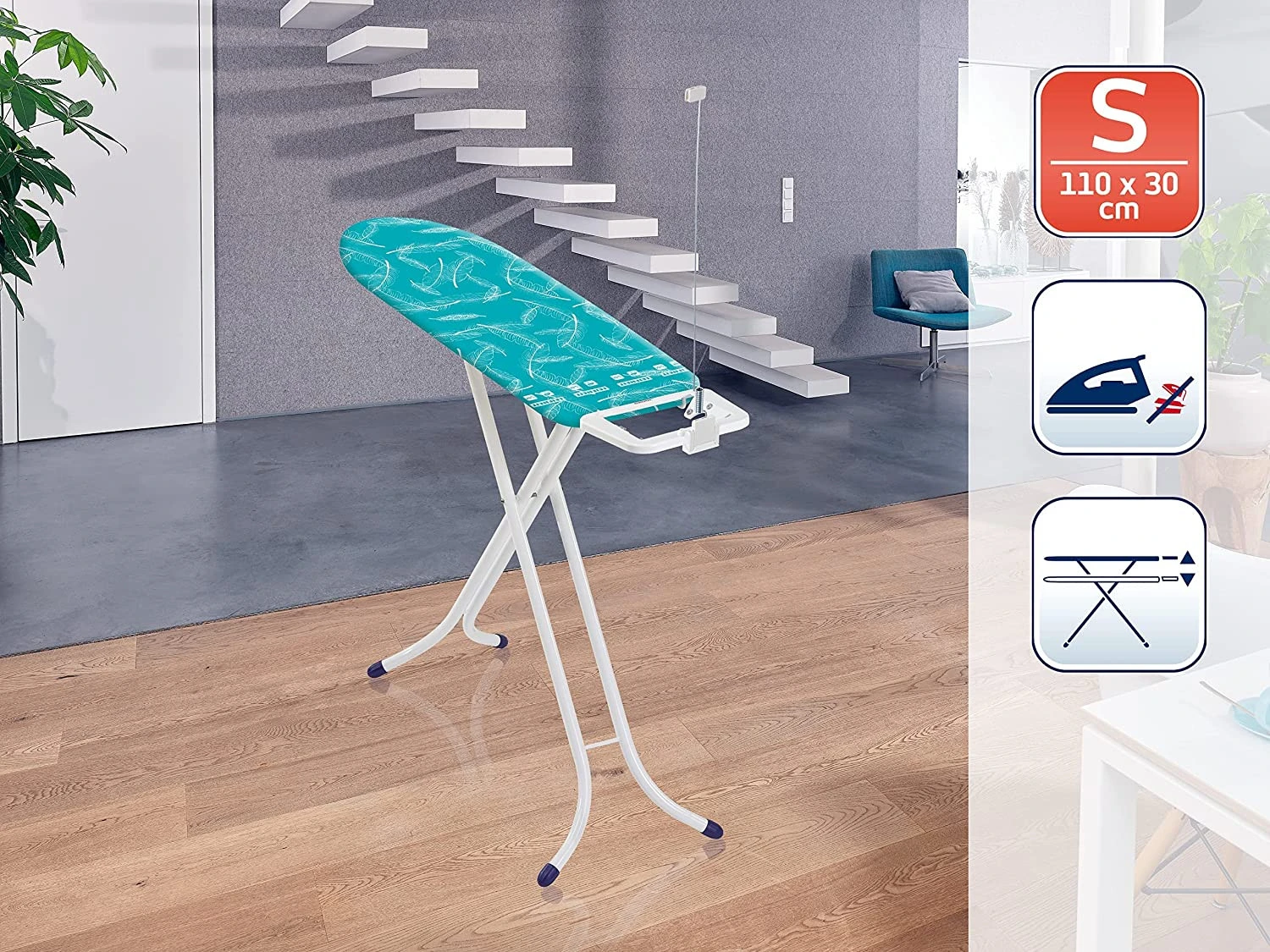 Asse Da Stiro Leifheit 72584 Compact S Metallo In Tessuto Blu - immagine 3